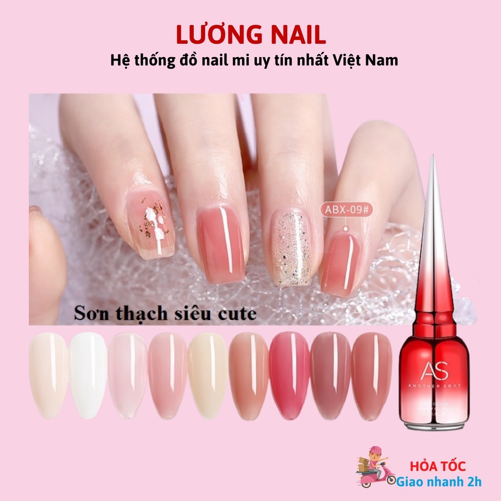 Sơn gel AS sơn móng tay sơn thạch tone thạch hồng nước gạo mã ABX