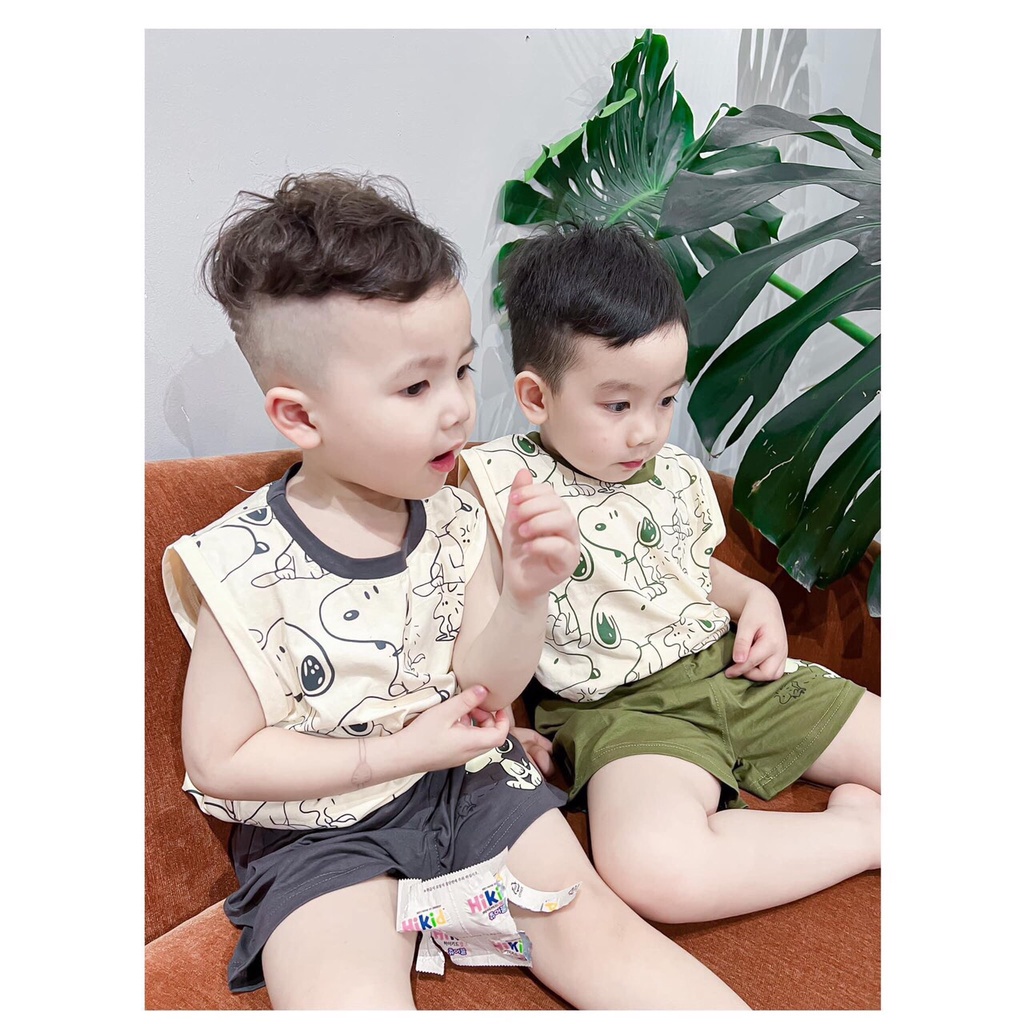 Bộ sát nách chất Cotton SNOOPY cực đẹp thoáng mát mùa hè cho bé (V637)