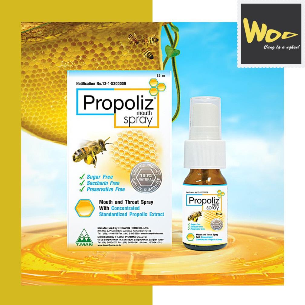 Xịt Họng Keo Ong Propoliz Mouth Spray 12ml Thái Lan