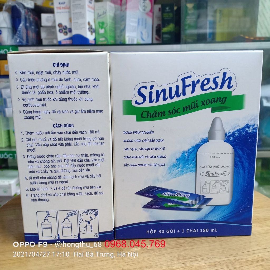 Bình rửa mũi SinuFresh kèm 30 muối