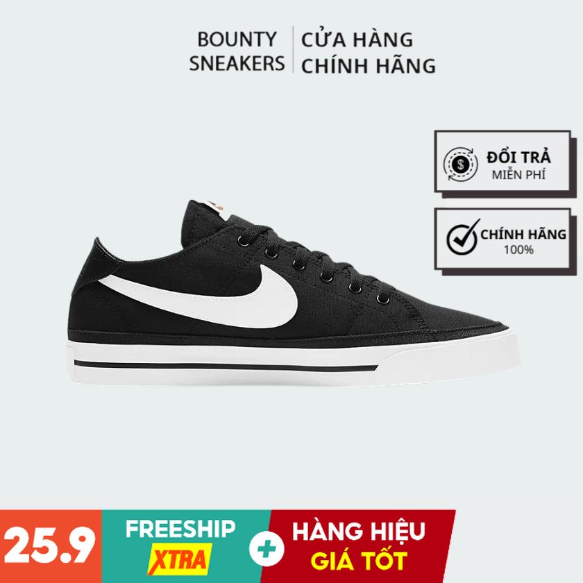 Giày Nike court legacy canva "Black White" Cw6539-002 - Hàng Chính Hãng - Bounty Sneakers