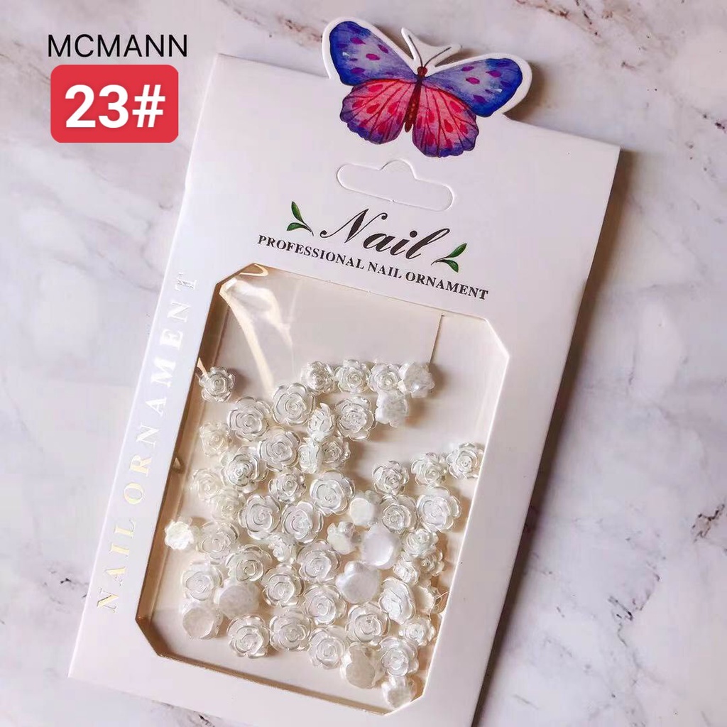 Mẫu 21-40 phụ kiện trang trí móng nơ, mẫu hình, hoa cham các mẫu đẹp