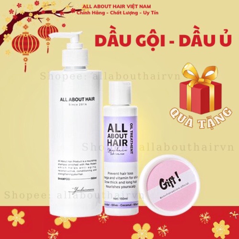 DẦU GỘI - DẦU Ủ All About Hair giảm rụng, giảm bết, tơi bồng bềnh tóc | TẶNG QUÀ