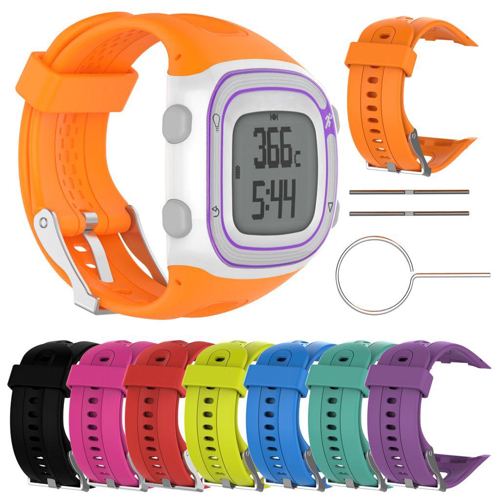 Dây đeo thay thế chất liệu silicon thiết kế sọc gân nổi cho garmin forerunner 10 15 gps