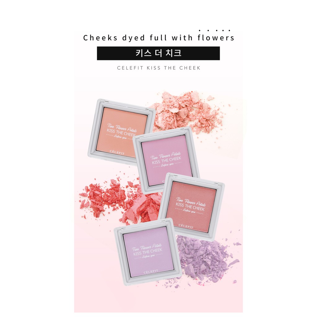 Phấn má hồng Celefit trang điểm 4 sắc tố tùy chọn 6g