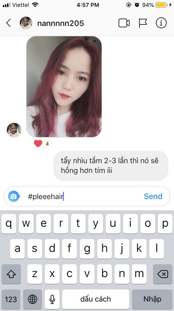 Thuốc nhuộm màu HỒNG TÍM +kèm oxy trợ dưỡng và găng tay | BigBuy360 - bigbuy360.vn