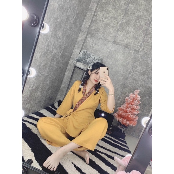 đồ lam cao cấp chất liệu vải linen vải co giãn mềm mại mát không nhăn