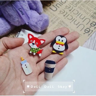 1 Nút gỗ / Cúc gỗ chim cánh cụt 🐧