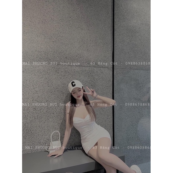 Đầm 2 dây cúp ngực body nhún mai phương bùi