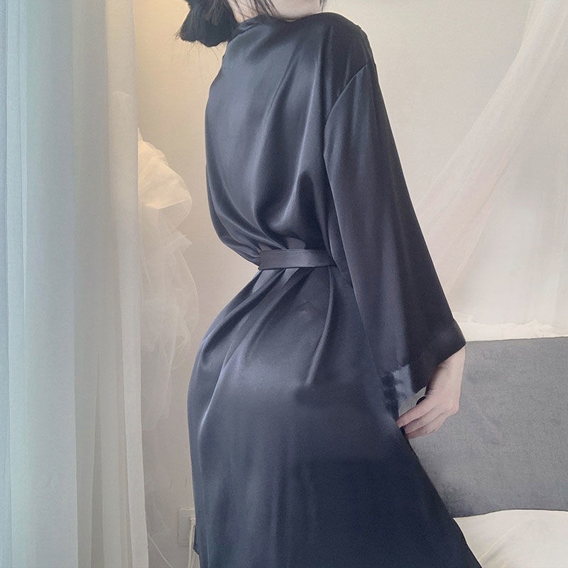 Đầm ngủ dáng rộng màu trơn phong cách Hàn Quốc ngọt ngào thời trang xuân thu 2021