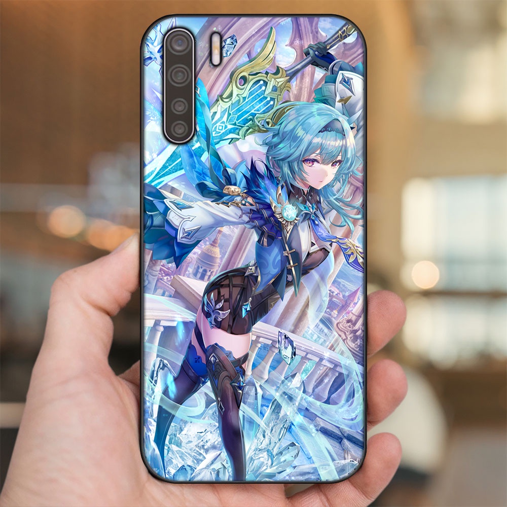 Ốp lưng Oppo A91, Reno 3 viền đen in hình Eula Genshin Impact