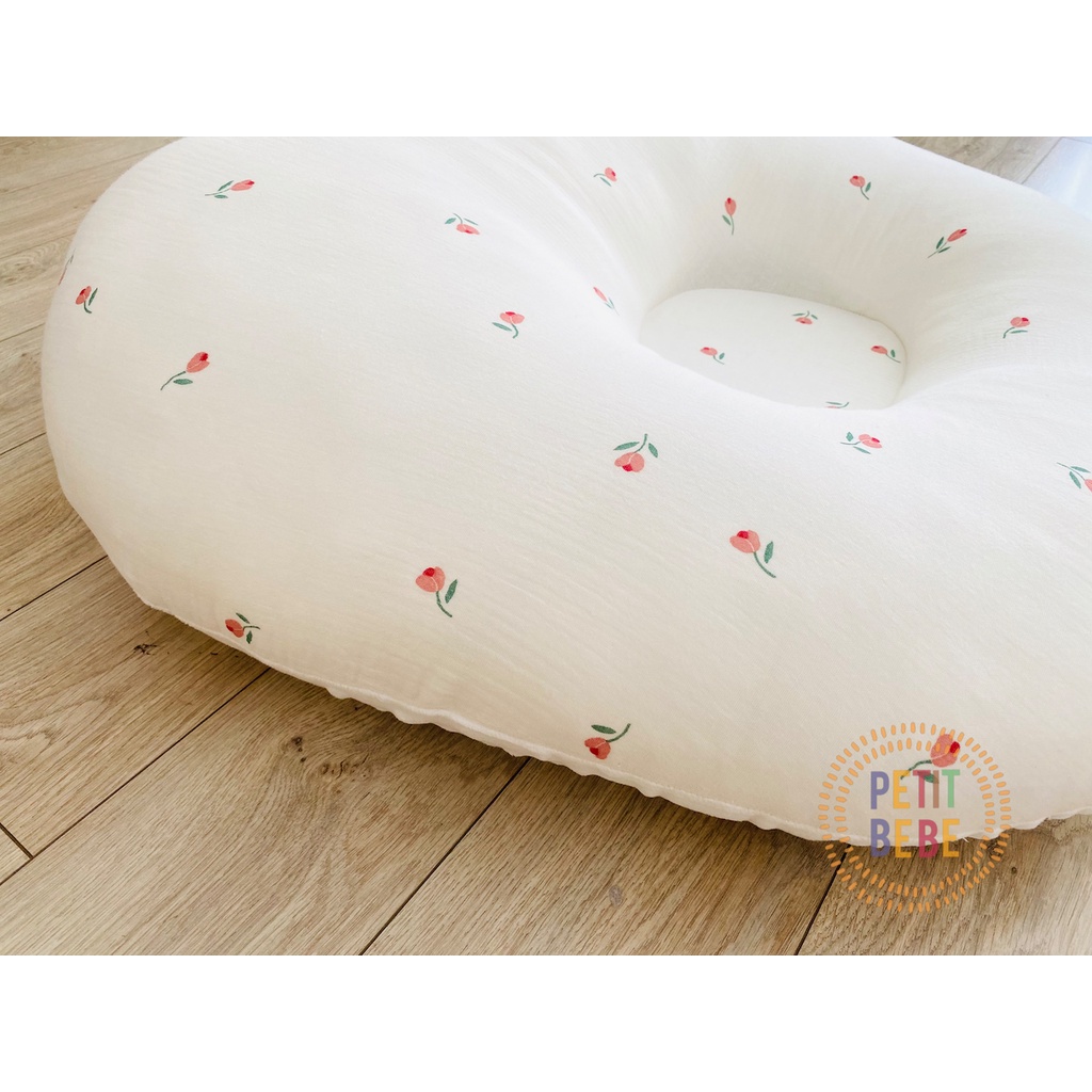 Gối chống trào ngược 2 mặt PETIT BEBE họa tiết thiên nhiên muslin thấm hút