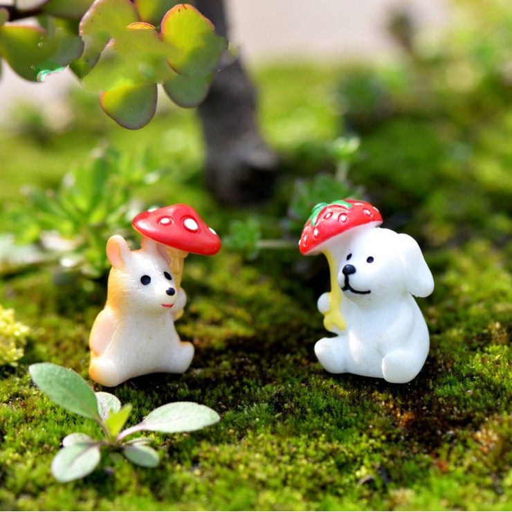 Mô hình thú nhỏ ôm cây cho các bạn trang trí tiểu cảnh, terrarium, DIY