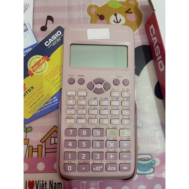 (Cũ) MÁY TÍNH CASIO 580VNX MÀU HỒNG CHÍNH HÃNG CŨ