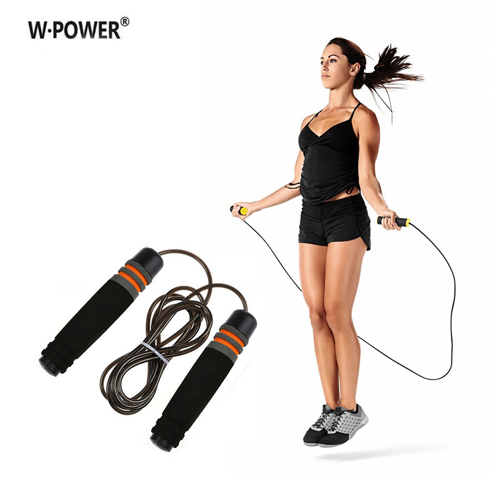 Dây nhảy thể dục, luyện sức bền Cao Cấp chính hãng W-Power - Lõi cáp thép dài 3m