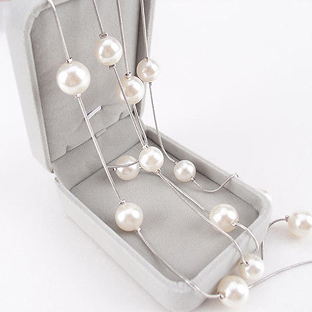 Dây chuyền thời trang dáng dài đính ngọc trai giả đẹp mắt