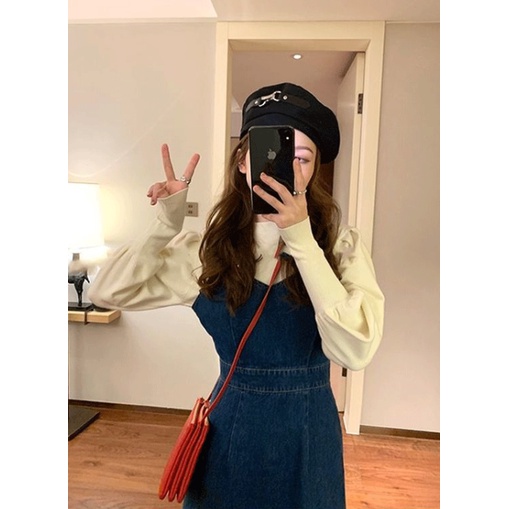 V33_Váy denim dài phong cách retro