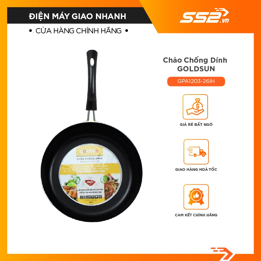 Chảo chống dính goldsun GPA1203-26IH-Bảo Hành Chính Hãng