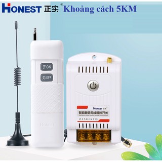 [CÓ HỌC LỆNH]Bộ công tắc điều khiển từ xa 5Km Honest công suất lớn 40A/220V 9220KG-5- CHÍNH HÃNG HONEST