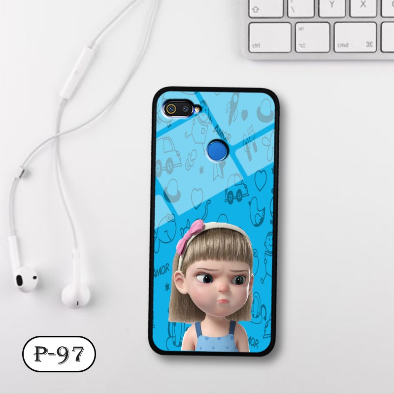 Ốp lưng kính 3D OPPO A12- hình cute