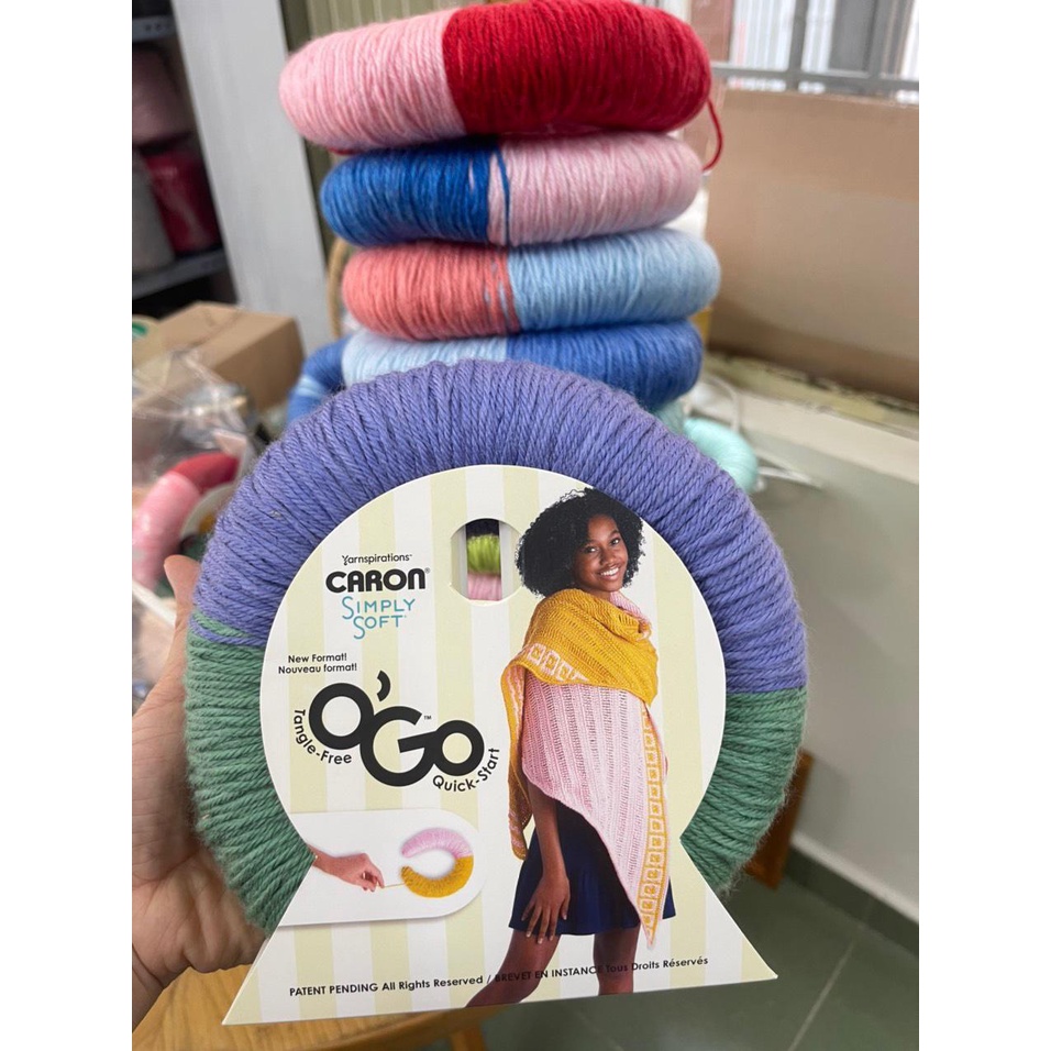 Cuộn len loang Caron O'GO Simply Softy - Nhập khẩu từ hãng Caron - 100% Premium Acrylic - 141gram dài 228m