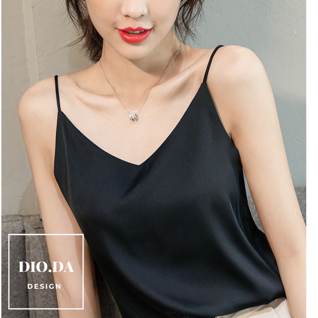 [LỤA SATIN] Áo 2 dây - Lụa cao cấp - Basic - Vintage