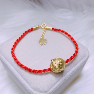 LẮC TAY CHỈ ĐỎ HEO BẠC 925 MẠ VÀNG 24k
