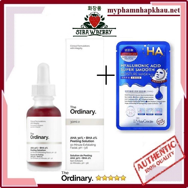 [Mã COS1904 giảm 8% đơn 300K] [The Ordinary] Tẩy da chết hoá học, thanh tẩy da AHA 30%+BHA 2% Peeling + Tặng 1 mặt nạ
