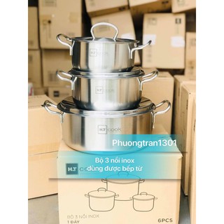 Bộ 3 nồi inox ht cook dùng được bếp từ