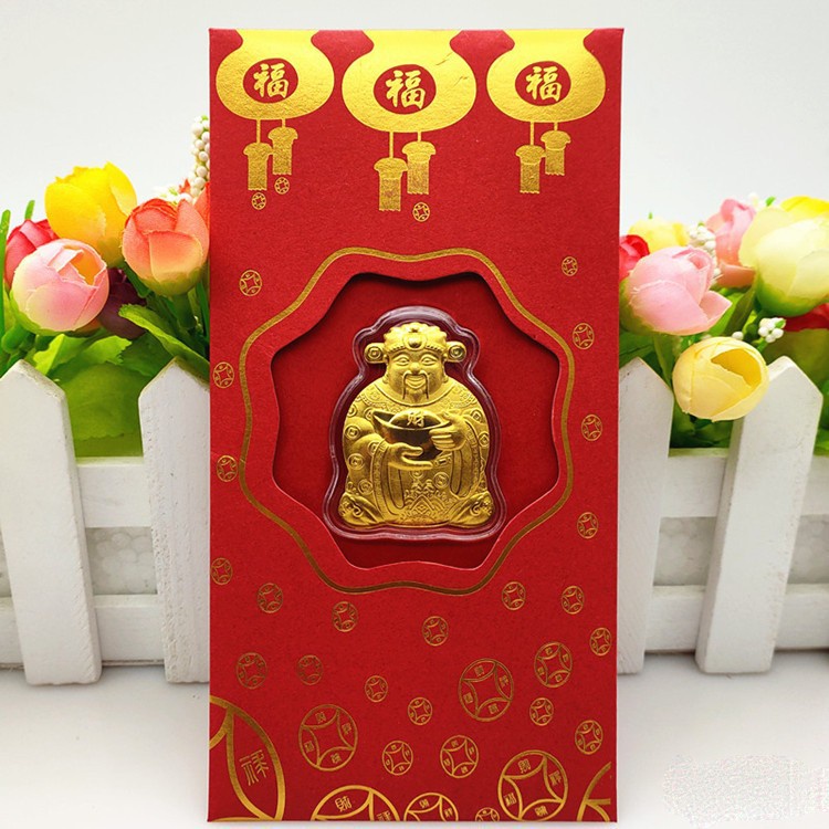 (Bán Buôn Sỉ) Bao Lì Xì Thần Tài Mạ Vàng - Quà tặng dành cho dịp tết 2021 - Ngày Vía Thần Tài #thantai