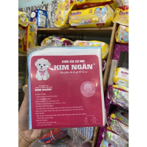 Combo 10 khăn gạc nhật Kim Ngân 4 lớp loại dày