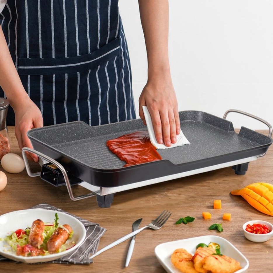 Bếp Nướng Điện Không Khói SATO BN11, 1500W - 3 Lớp Chống Dính Vân Đá Hoa Cương, Bảo Hành 36 Tháng