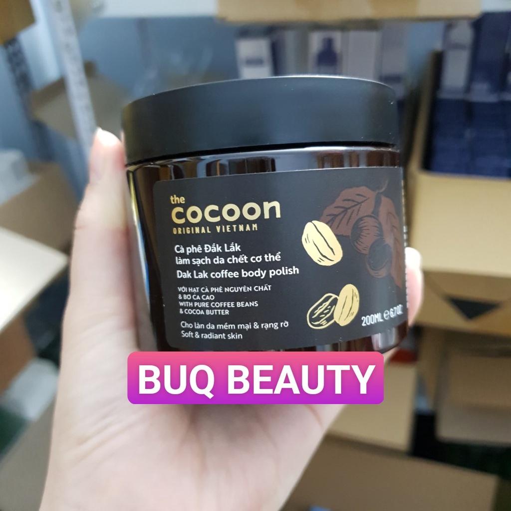 TẨY DA CHẾT BODY CÀ PHÊ ĐAK LAK COCOON  - TẨY TẾ BÀO CHẾT CƠ THỂ HÀNG CHÍNH HÃNG