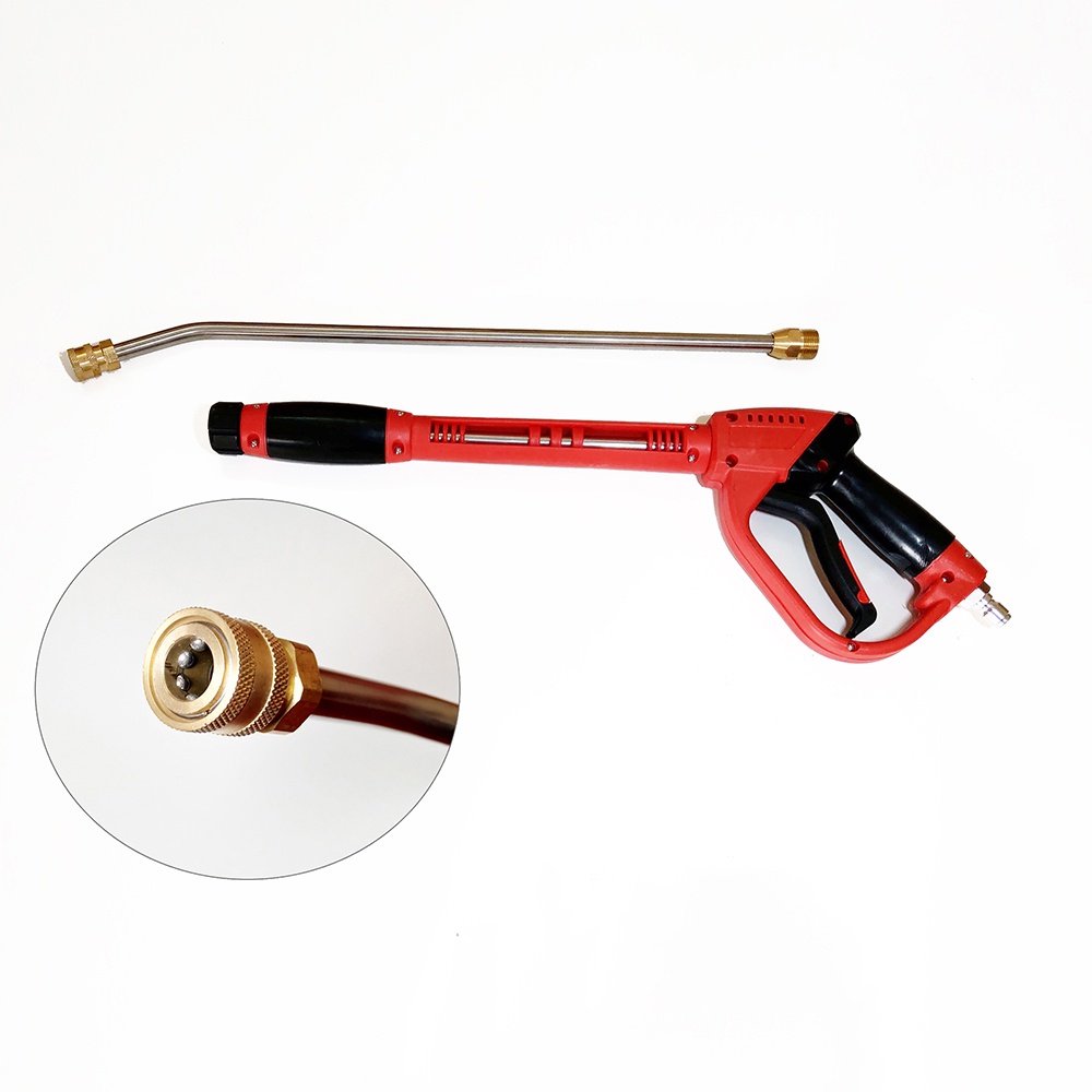 Súng rửa xe áp lực cao rửa xe ô tô xe máy Taiwan gắn máy rửa xe cao áp màu đỏ loại dài Nhật Bản Mart