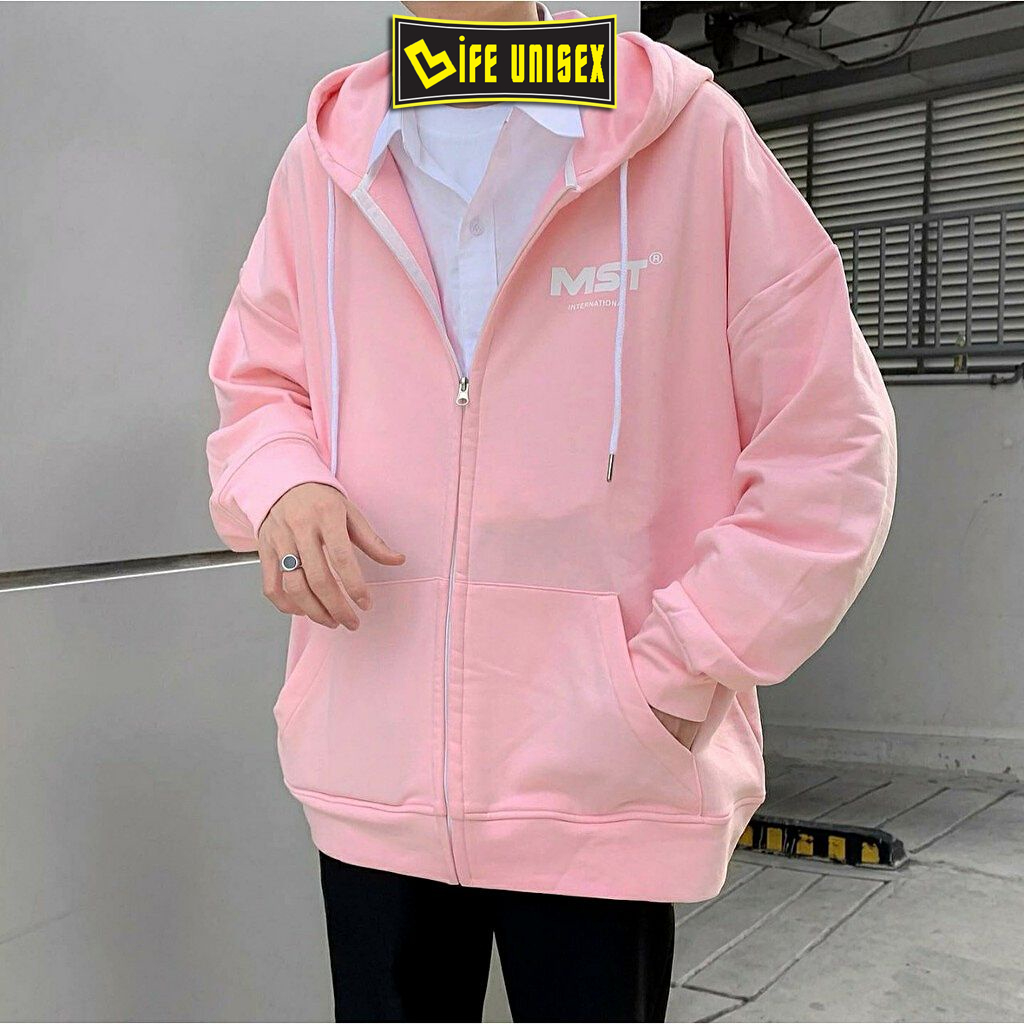 Áo Khoác Hoodie Nỉ MISSOUT Nam Nữ Ulzzang Unisex Dây Kéo, Áo Khoác Nỉ Form Rộng LIFE UNISEX