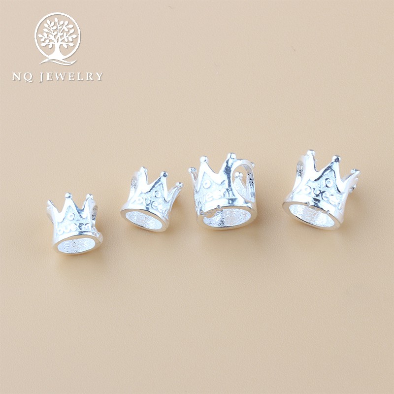 Combo 5 charm bạc vương miệng hoàng gia 6mm - NQ Jewelry