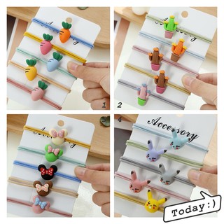[Set 3 dây] Cột tóc bé gái hoạ tiết xinh - Dây buộc tóc phong cách Hàn Quốc, buộc tóc nữ C4