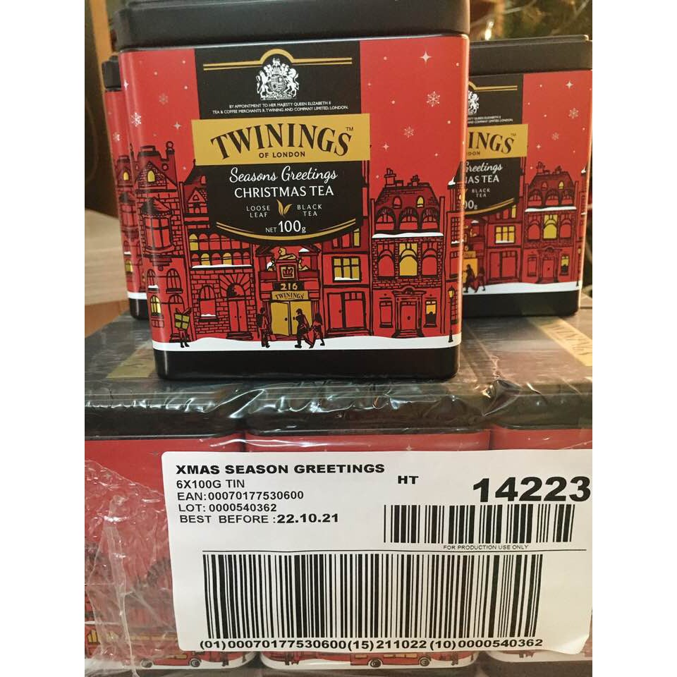 [Hàng Anh] Trà đen hương cam Twinings Giáng sinh hộp tin date 10/2021