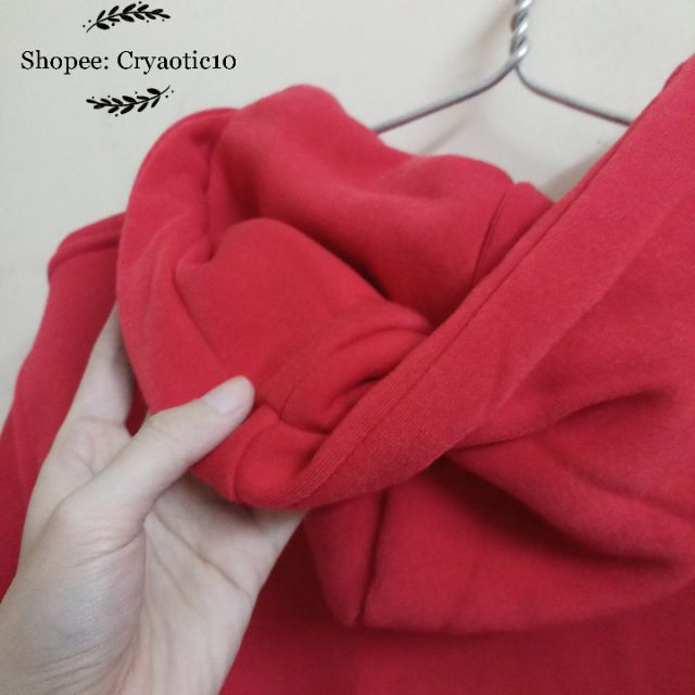 Hoodie nỉ dày đỏ tươi red basic hoodie unisex
