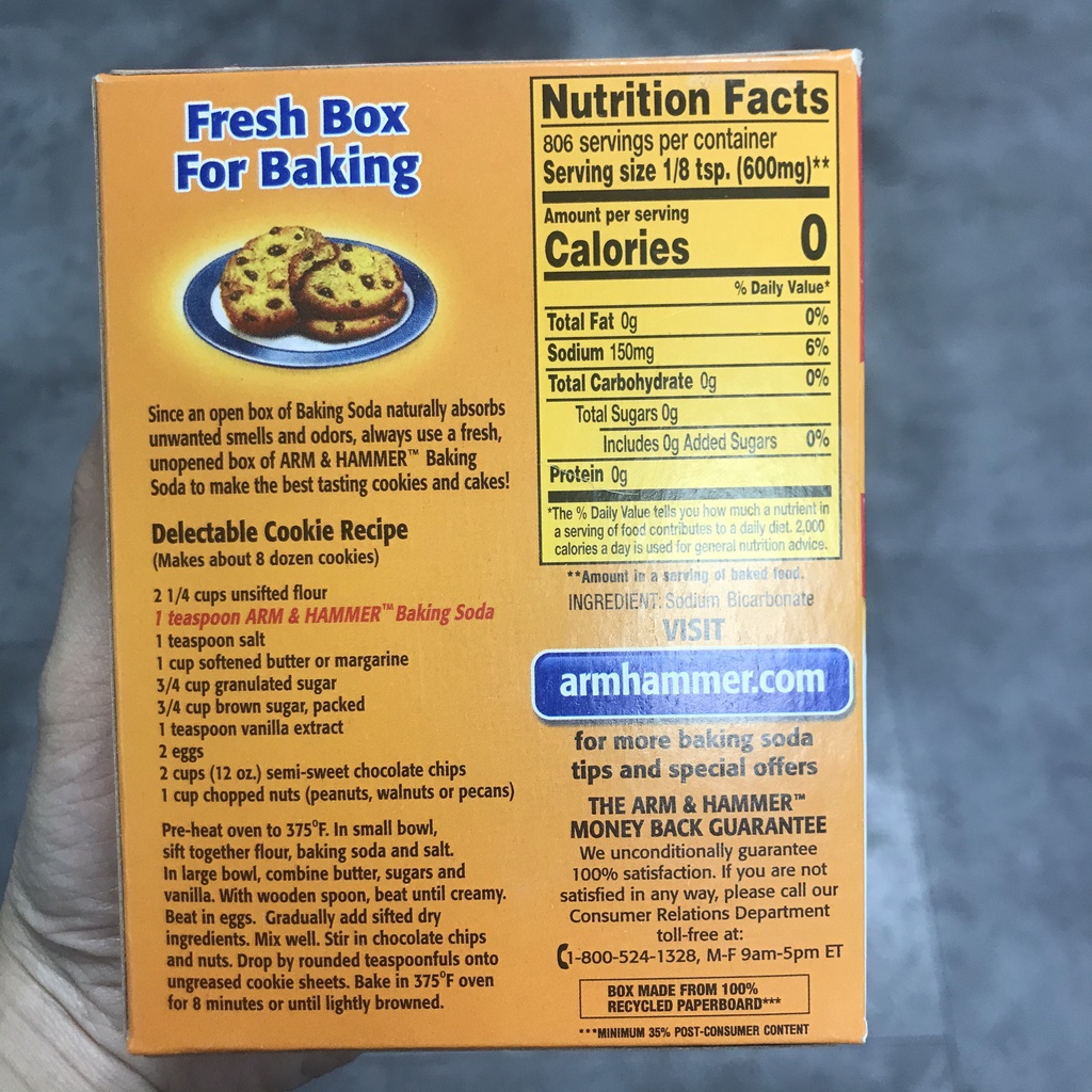 Bột nở đa năng basking soda ARM & HAMMER Pure Baking Soda 454g