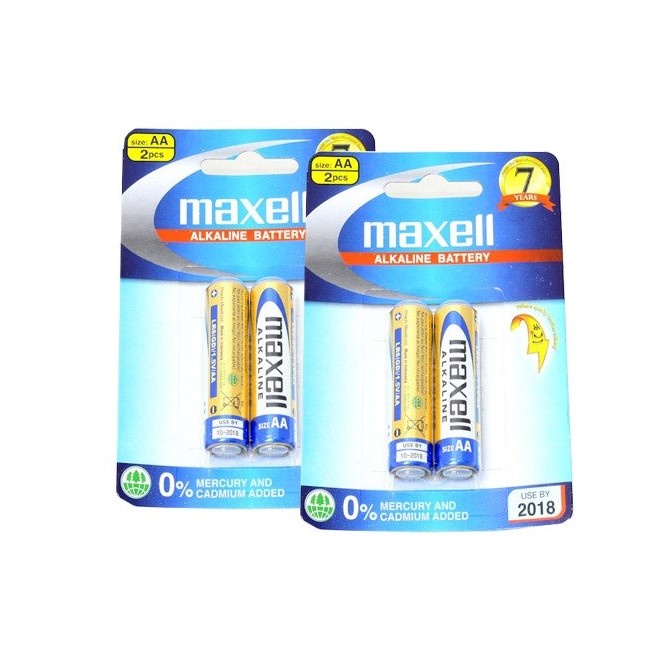 Vỉ 2 pin AA Maxell Alkaline dùng cho máy đo huyết áp bắp tay