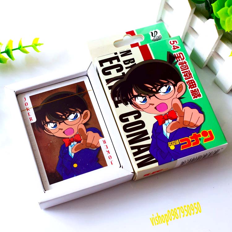 Bộ thẻ bài in hình Edogawa Conan Có Ran Mori 54 lá khác nhau bộ tú bài tây anime manga chibi xinh xắn thẻ bài mưu trí