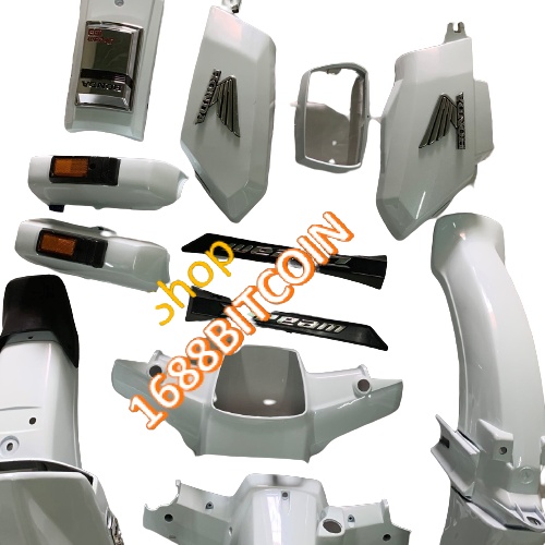Full bộ vỏ nhựa xe dream 2 TẶNG TEM NỔI -dàn áo xe dream ll MÀU TRẮNG  -dream cao -dream trung quốc-mủ trắng ABS loại 1