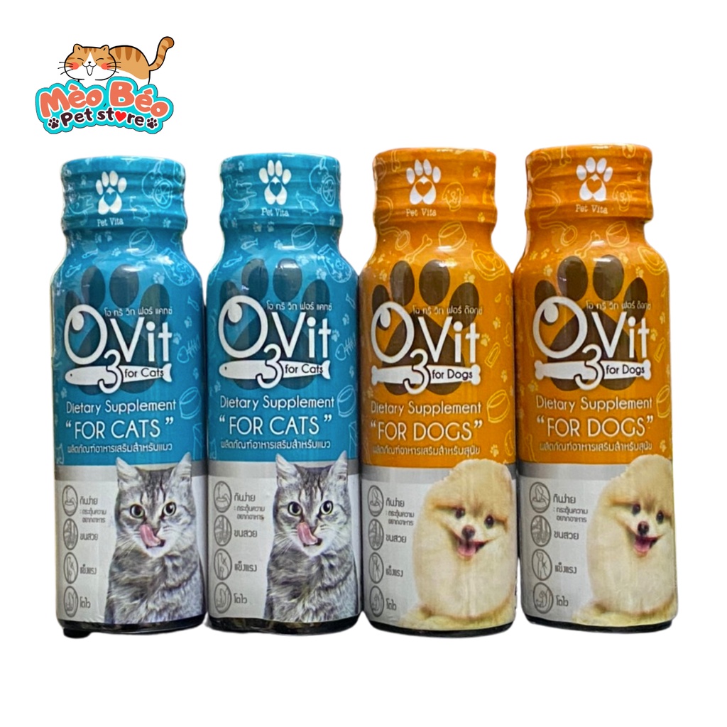 Siro biếng ăn cho chó mèo O3VIT - siro ăn ngon bổ sung vitamin, đẹp lông cho thú cưng 50ml
