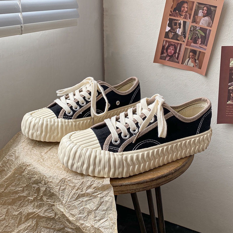 Giày Thể Thao Canvas Phong Cách Hàn Quốc ulzzang Mới Cho Nữ Dễ Phối Đồ