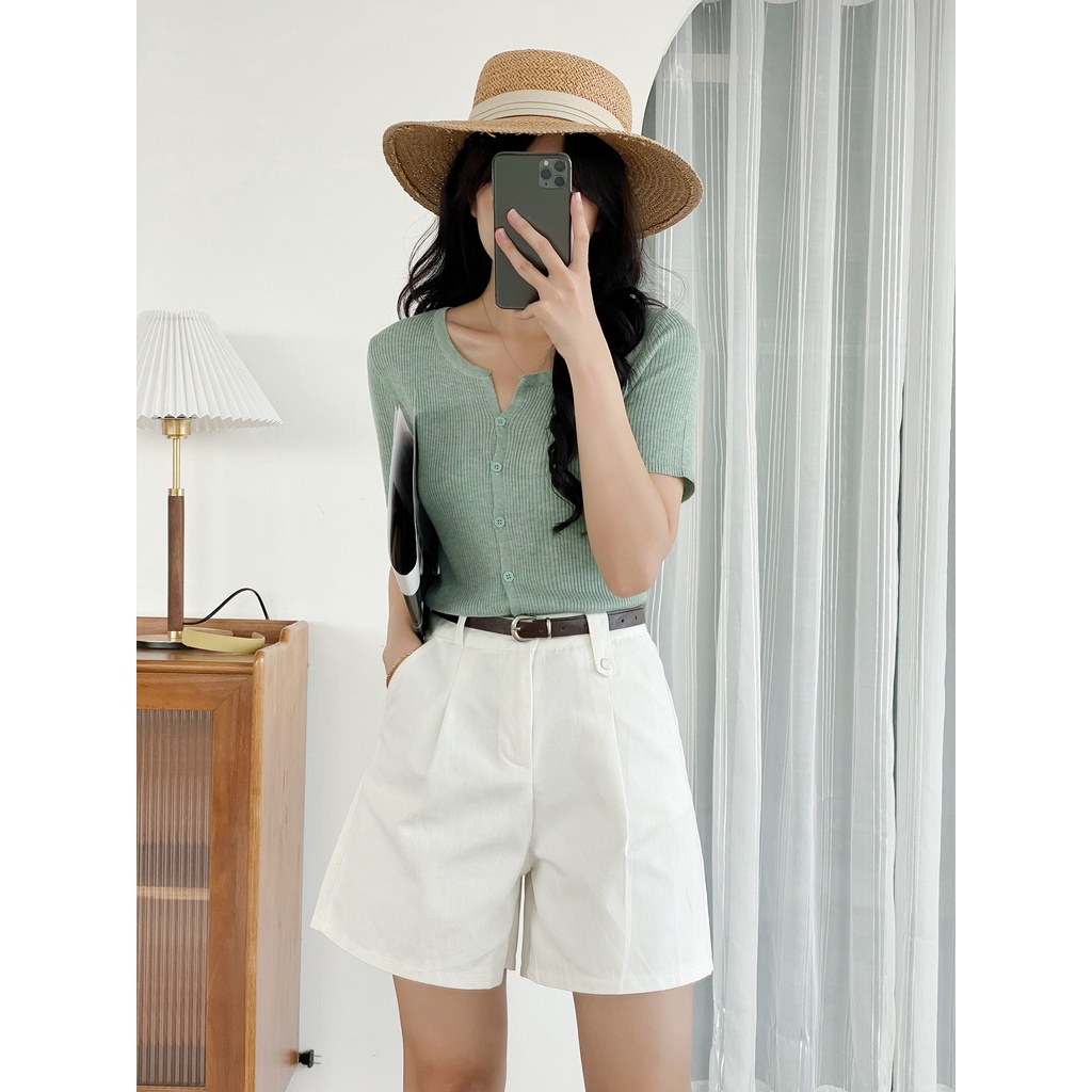 Áo len tăm cộc tay LYRA, kiểu dáng basic Hàn Quốc, màu pastel siêu hot - VSYAP0306