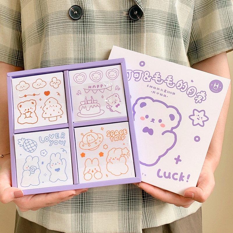 HỘP STICKER GẤU -- 100 TỜ