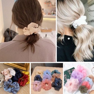 SCRUNCHIES DÂY BUỘC TÓC VOAN, NƠ BUỘC TÓC KẺ, CỘT TÓC LỤA