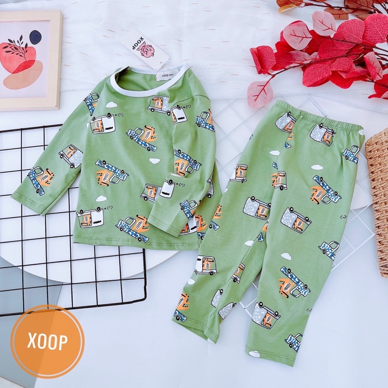 Bộ dài cotton 100% in toàn thân hoạ tiết voi xám Minky mom (8-18kg) ( BD5 ) Shop Phúc Yến
