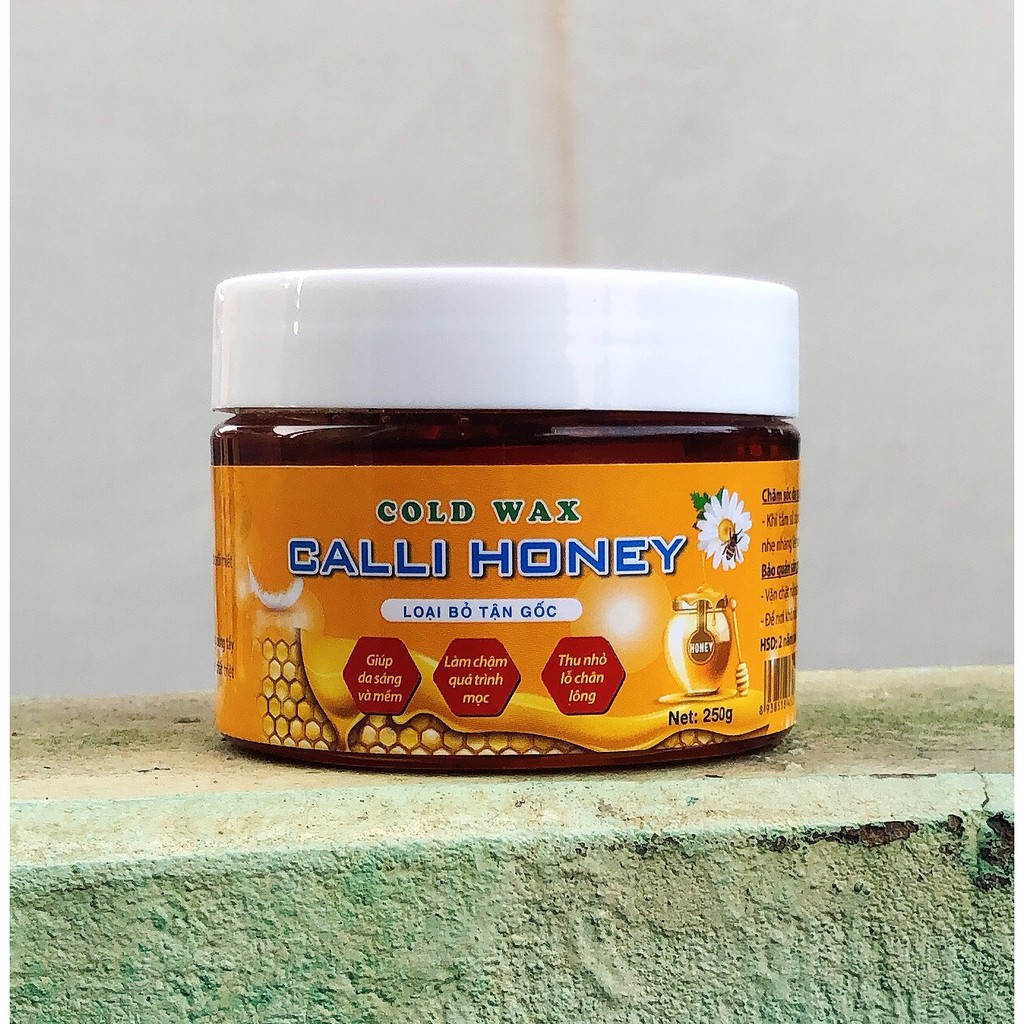 Tẩy lông nách chân vùng kín ria mép toàn thân an lành Calli Honey 250g tặng 50 giấy + 2 que wax - WCH